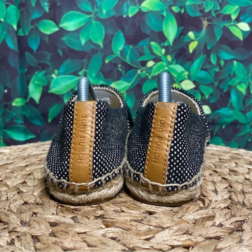 Tory Burch espadrille black leather double T